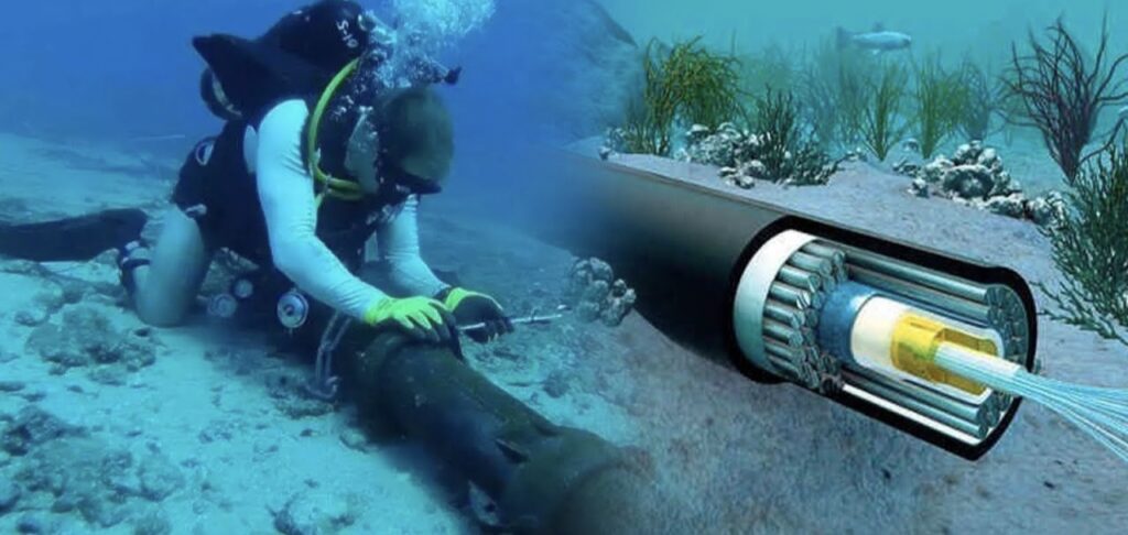 समुद्र के नीचे इंटरनेट केबल